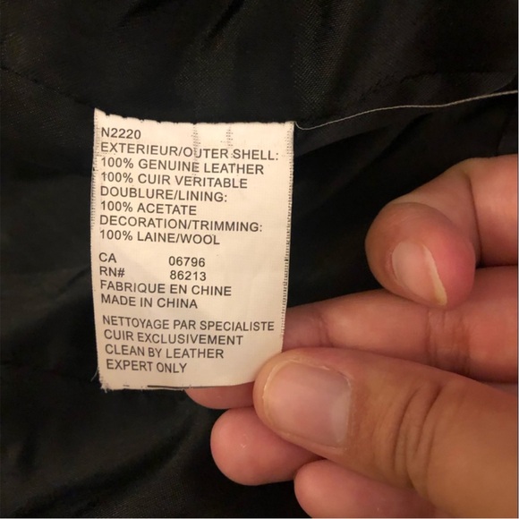 Leather & Wool Jacket with Tie Detail - Picture 5 of 16